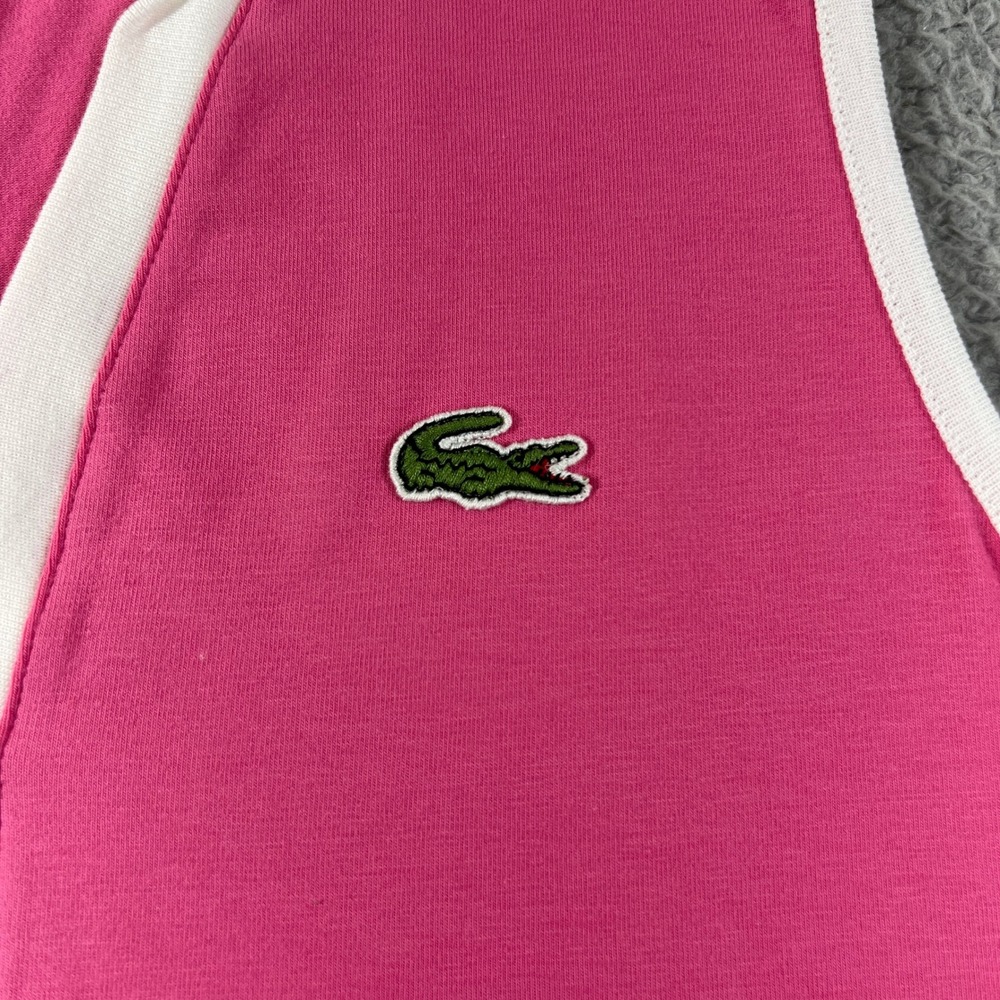 Lacoste Sport Polo Shirt Women US Size M (EU/6) Pink Sleeveless V-Neck Top NWT - Picture 3 of 10